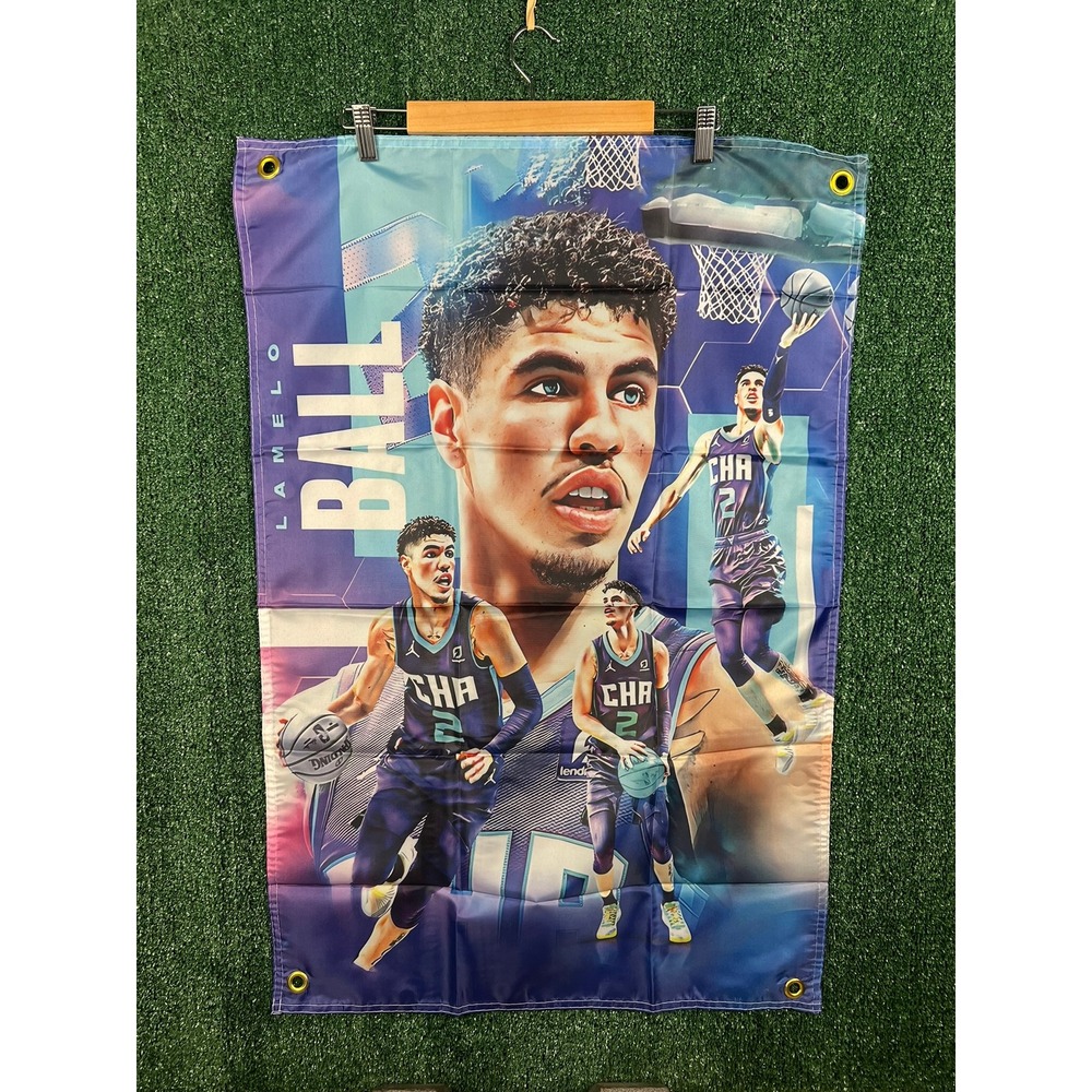 LaMelo Ball Charlotte Hornets NBA Basketball Wall Banner Tapestry 3x2ft Flag